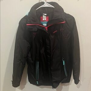 Girls WEDZE Black Ski Jacket